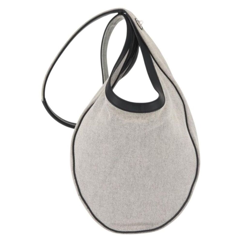 Hermes Sac Luco Canvas With Leather Gray Canvas Handbag